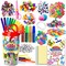 1000+ Piece Set Mega Kids Crafts and Art Supplies Jar Kit - Instructional Booklet Included - Glitter Glue, Construction Paper, Colored Popsicle Sticks, Googly Eyes, Pipe Cleaners